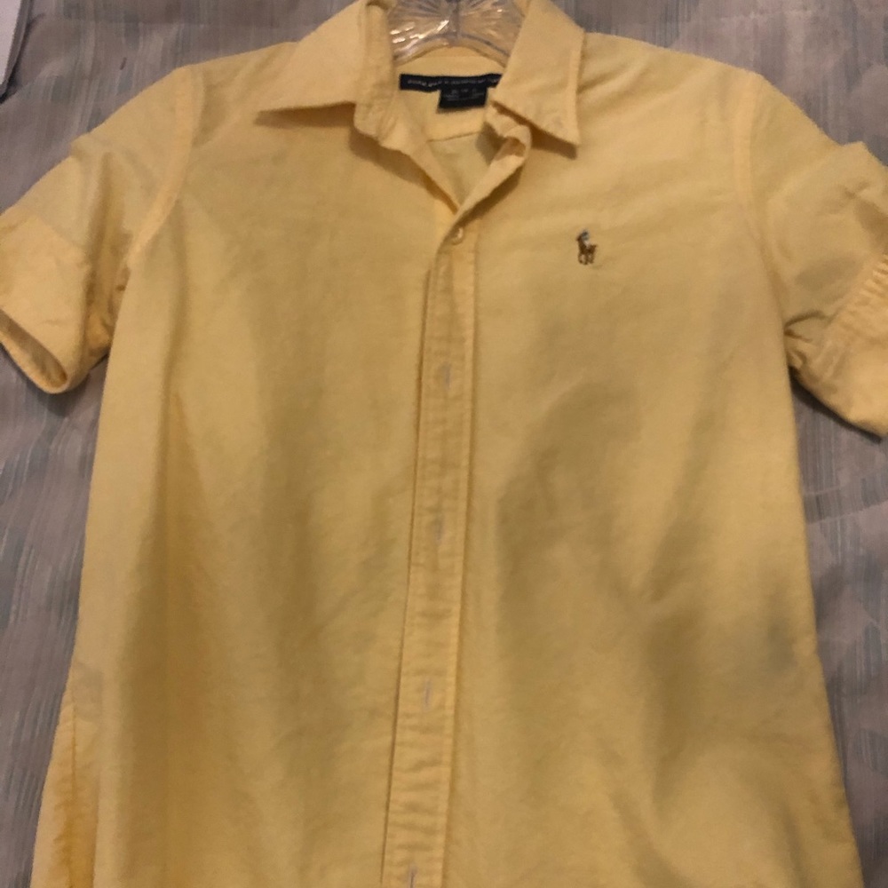 Yellow short sleeve blouse